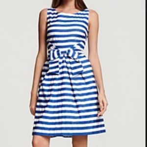 kate spade striped Jillian blue white bow dress 6